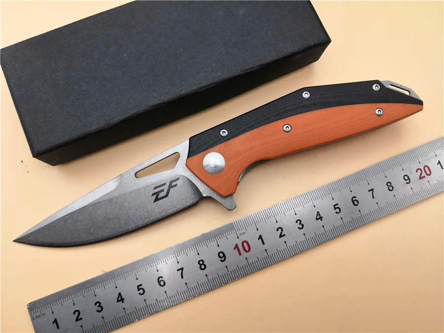 

Pocket Knife Eafengrow EF42 D2 blade G10 handle ball bearing flipper folding EDC camping fishing knife Tools