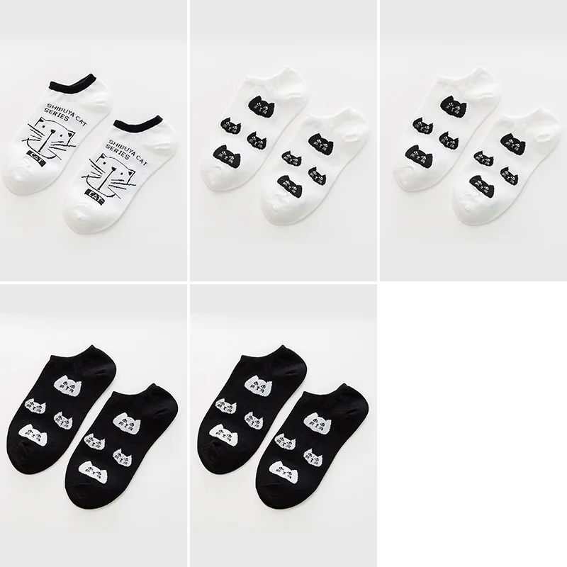 1-5 пар/лот, милые носки с животными в стиле Харадзюку, женские летние носки в Корейском стиле с изображением кота, медведя, кролика, забавные короткие носки, носки Happy Sox - Цвет: BMSD4-04