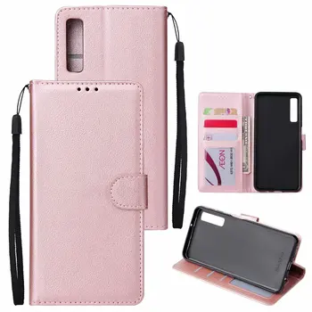 

100pcs/lot Solid color Wallet PU leather +TPU Case For Samsung A8 A8 PLUS A7 2018 A9 2018 With Photo Frame Card Slots