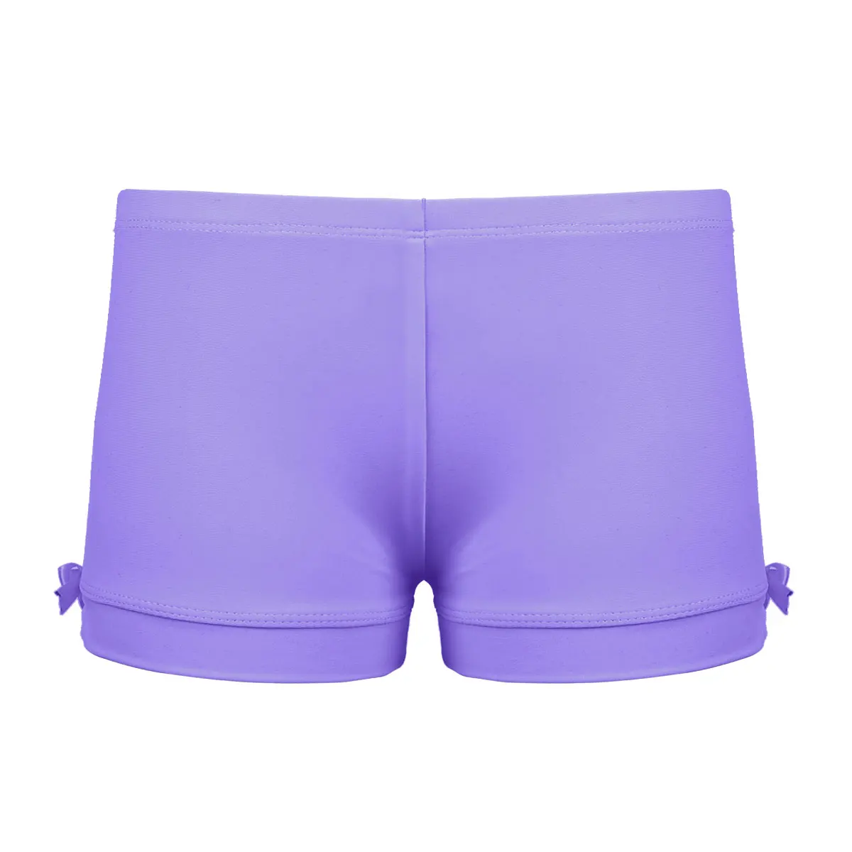 Детские шорты для танцев с эластичным поясом для девочек, Спортивная гимнастическая облегающая Спортивная одежда для маленьких девочек, мягкие облегающие шорты - Цвет: Light Purple