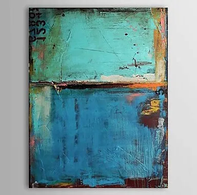 

One Oil Painting Vintage Abstract Canvas Art Blue Color Painting with Numbers Hand-painted Canvas Wall Pictures for Living Rooms