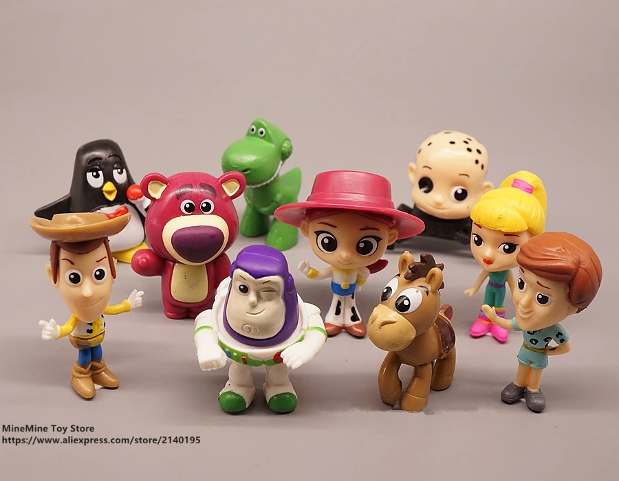

DISNEY Toy Story 3 Woody Buzz Lightyear 5-6cm 10pcs/set Action Figure Anime Decoration Collection Figurine Toy model children