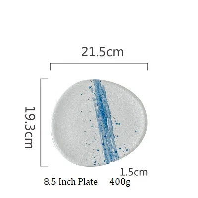8.5 Inch Plate NIMITIME, западный стиль, керамическая овальная миска для риса, Салатница, фруктовое блюдо, чашка для воды, кофейная чашка, набор посуды - Цвет: 8.5 Inch Plate