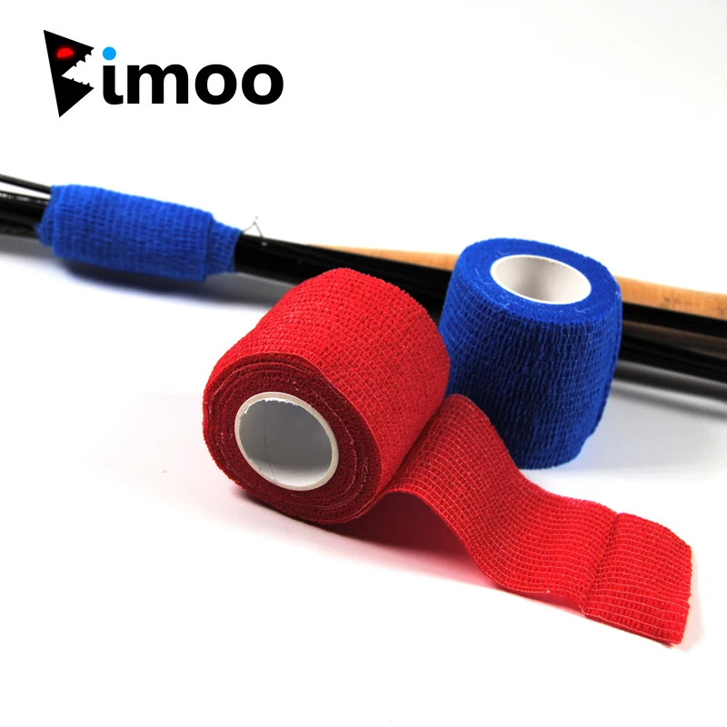 

5cmX2.2m Self Sticking Fishing Rod Band Resuable Rod Handle Wrapping Tape Fishing Tackle Box Accessory Black Camouflage Red Blue