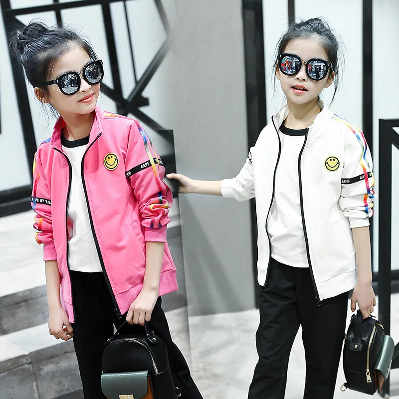 

Spring Clothes New Pattern Girls Hanban Fashion Trend Cartoon Leisure Time Child Suit 2 Pieces Kids Clothing Sets