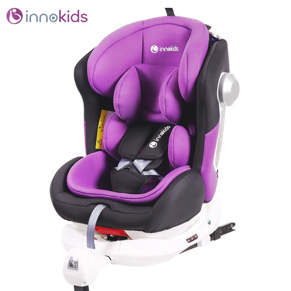 360 градусов вращающееся безопасное сиденье innokids детское безопасное сиденье 0-12 лет автомобильное детское автомобильное безопасное сиденье - Цвет: purple