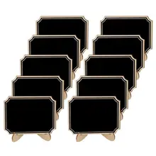 20 Pack Mini Chalkboards with Support Easels Stand,Place Cards Small Rectangle Little Wood Blackboard for Weddings Birthday Pa