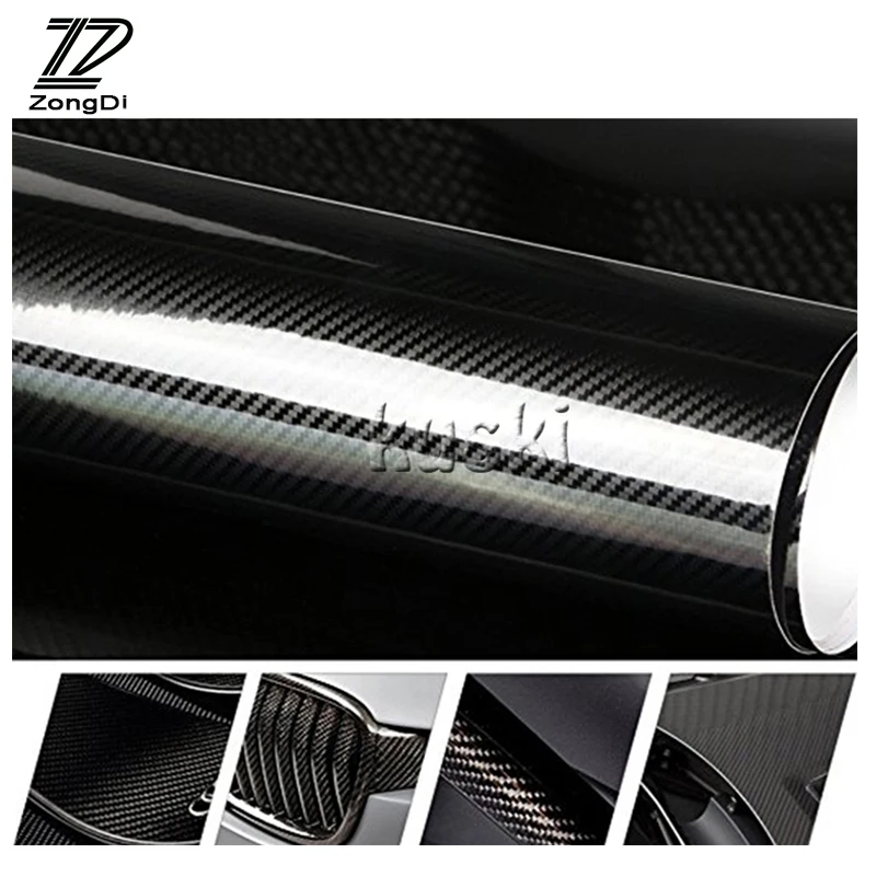 

ZD For Skoda Octavia A5 A7 2 Fabia Yeti BMW E60 F30 X5 E53 Inifiniti Car Glossy 5D Carbon Fiber Vinyl Film Waterproof Stickers