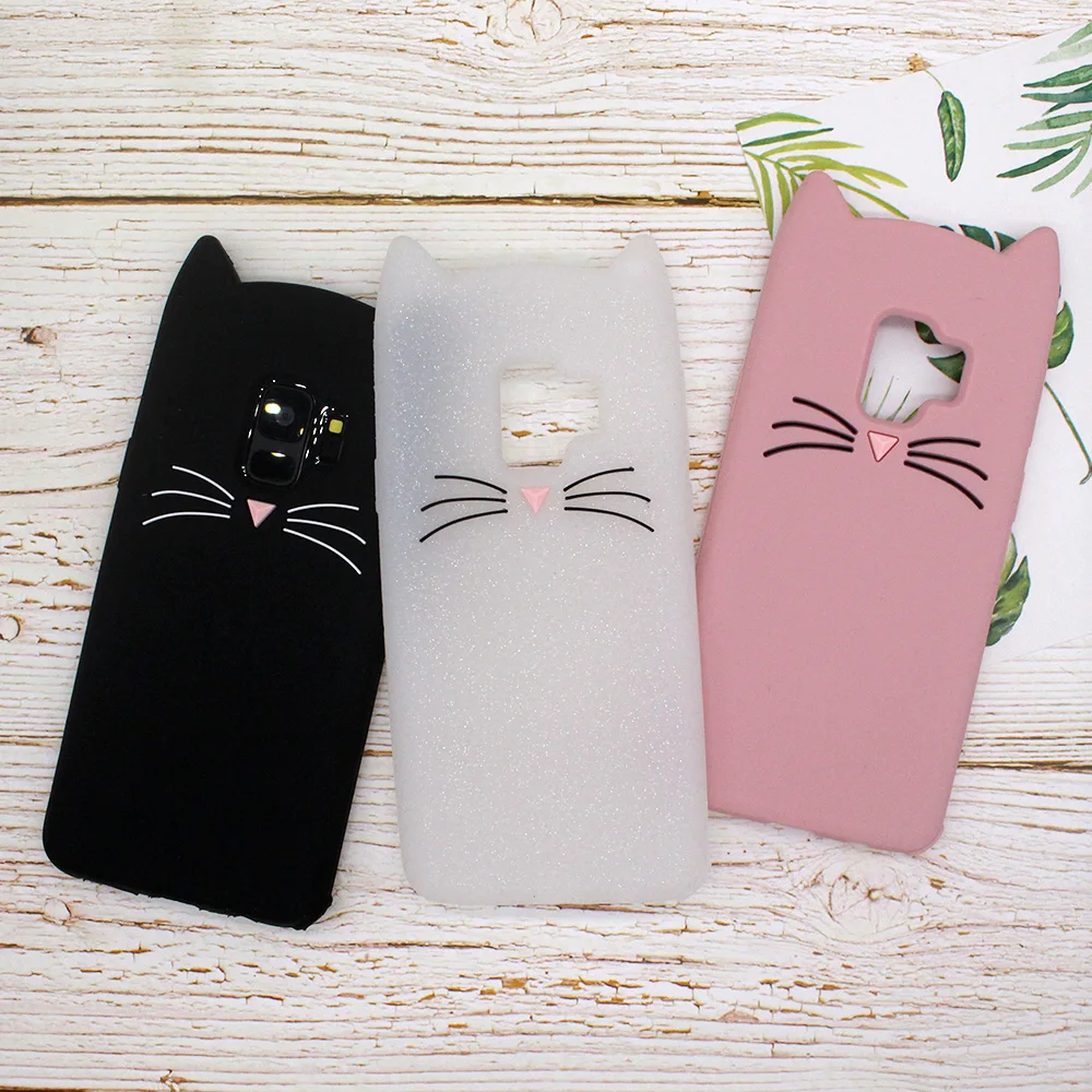 

Cute Silicon Lovely Cat For Samsung S8 Case Cover For Galaxy S6 S7 Edge S9 Plus J3 J5 J7 2017 J5 J7 2016 J2 A8 Plus 2018 Coque