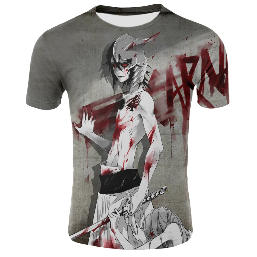 

the New 2019 Summer Harajuku Japan Anime Bleach Printing T-Shirt Men/boy 3d Print Ichigo T shirt Casual T-shirt + size S-4XL