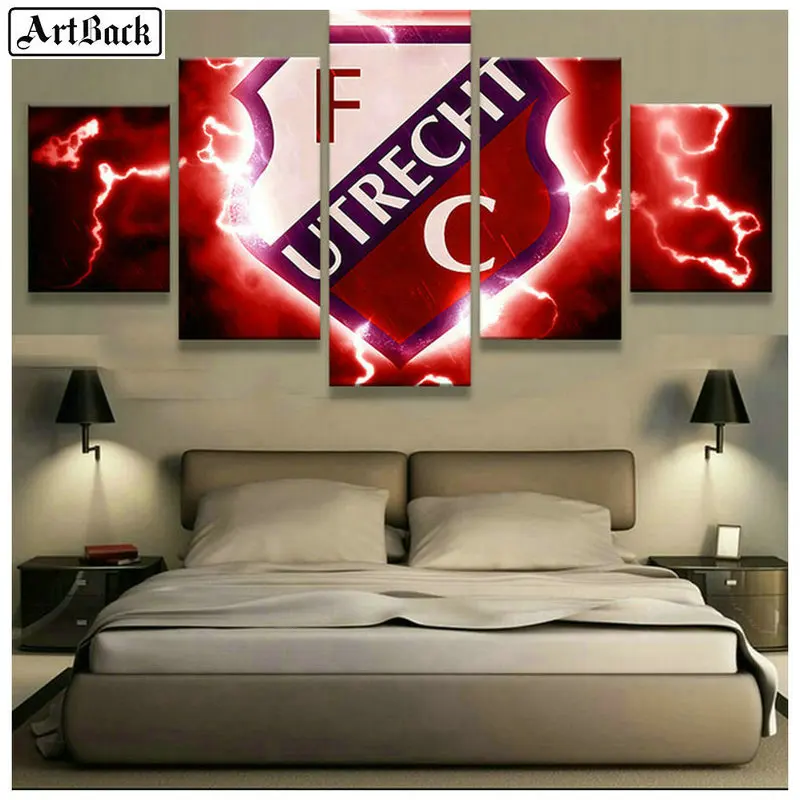 

ARTBACK 5 spell diamond painting Feyenoord icon full square FC UTRECHT diamond mosaic Dutch football badge 3d round embroidery