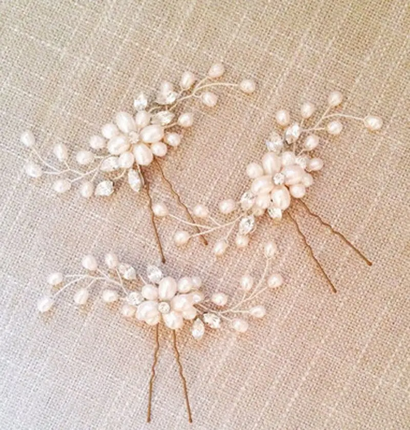 Fashion Bridal Hair Accessories Pearl Hair Clip Flower Wedding Comb Crystal Hairpins Clips Bridesmaid for Hair Clips Jewelry  (8)