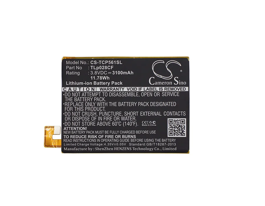 Аккумулятор Cameron Sino 3100 мАч TLp028CF для TCL P561U|cameron sino|battery forcameron sino battery |