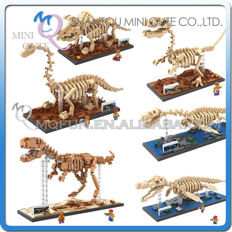 

Mini Qute LOZ horned dinosaur Tyrannosaurus Rex bones Dragon skeleton diamond plastic building blocks bricks educational toy