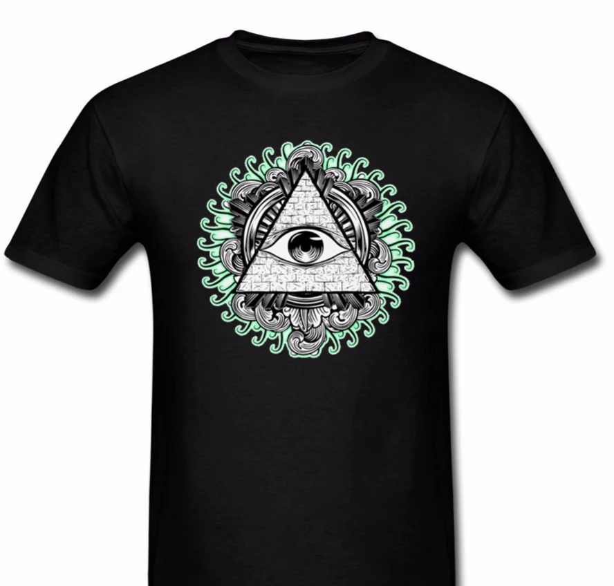 

Summer 2018 Men's T-shirts Dont Trust Anyone Illuminati All Seeing Eye T-shirt Letter Pattern T Shirt Crossfit Suit Tops Tees