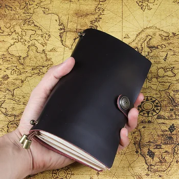 

Climemo Brand Retro Buckle Notebook, Genuine Leather Cover Bullet Journal Planner, Diary 16.8*10cm