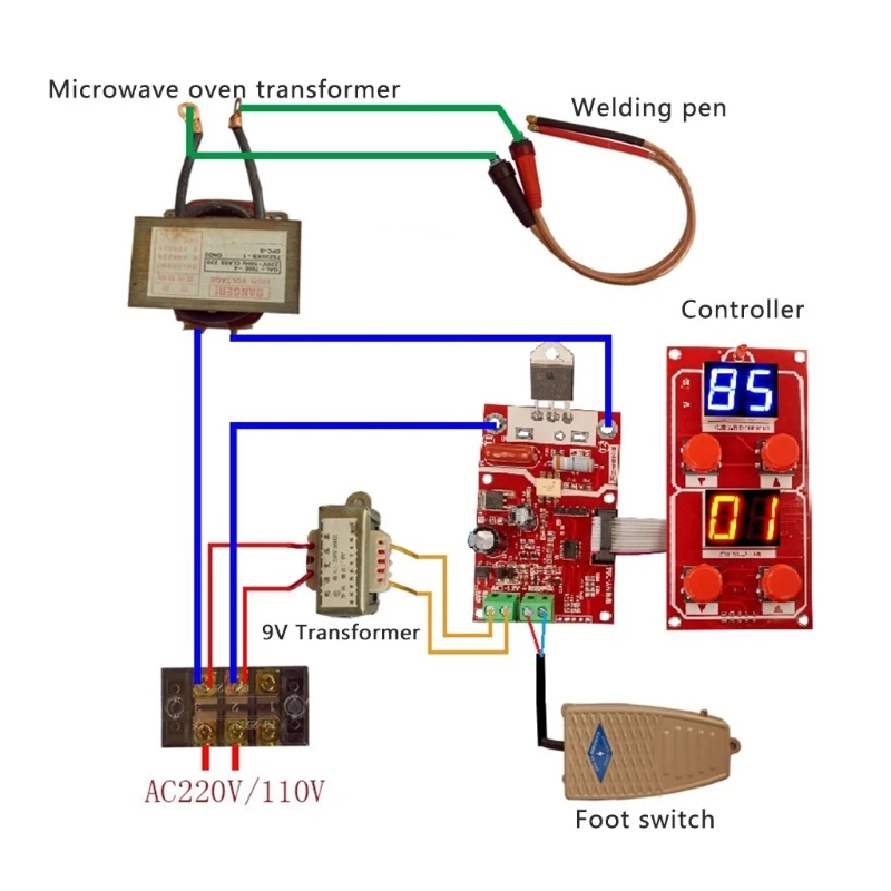 NY-D04 40A/100A Digital Display Spot Welding Machine Controller Time Panel Board