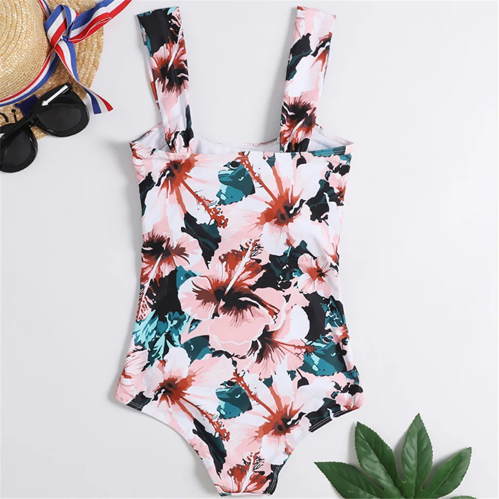 

Women One Piece Swimsuit Sexy Flower print swimsuit one piece women Beachwear Swimsuit maillot de bain une piece T#