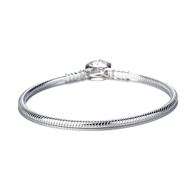 925 роскошный серебряный шарм браслет с сердцем класса Шарм бусины для юбилей подарок ювелирные изделия