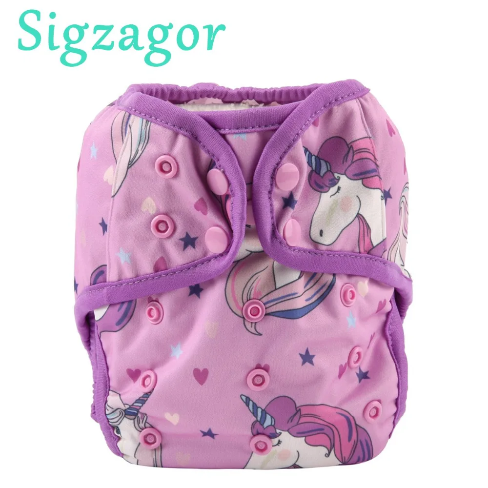 

[Sigzagor]6 One Size Baby Cloth Diapers Covers Nappies Adjustable Waterproof PUL Double Gusset OS 4kg to 13kg,40 Designs