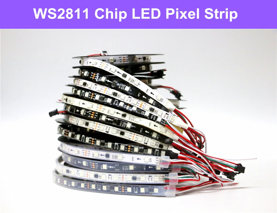 0 5/1/2/3/4/5 м DC12V 16.5ft внешний 1 ic контроль 3 светодиода WS2811 5050 SMD RGB полоса света