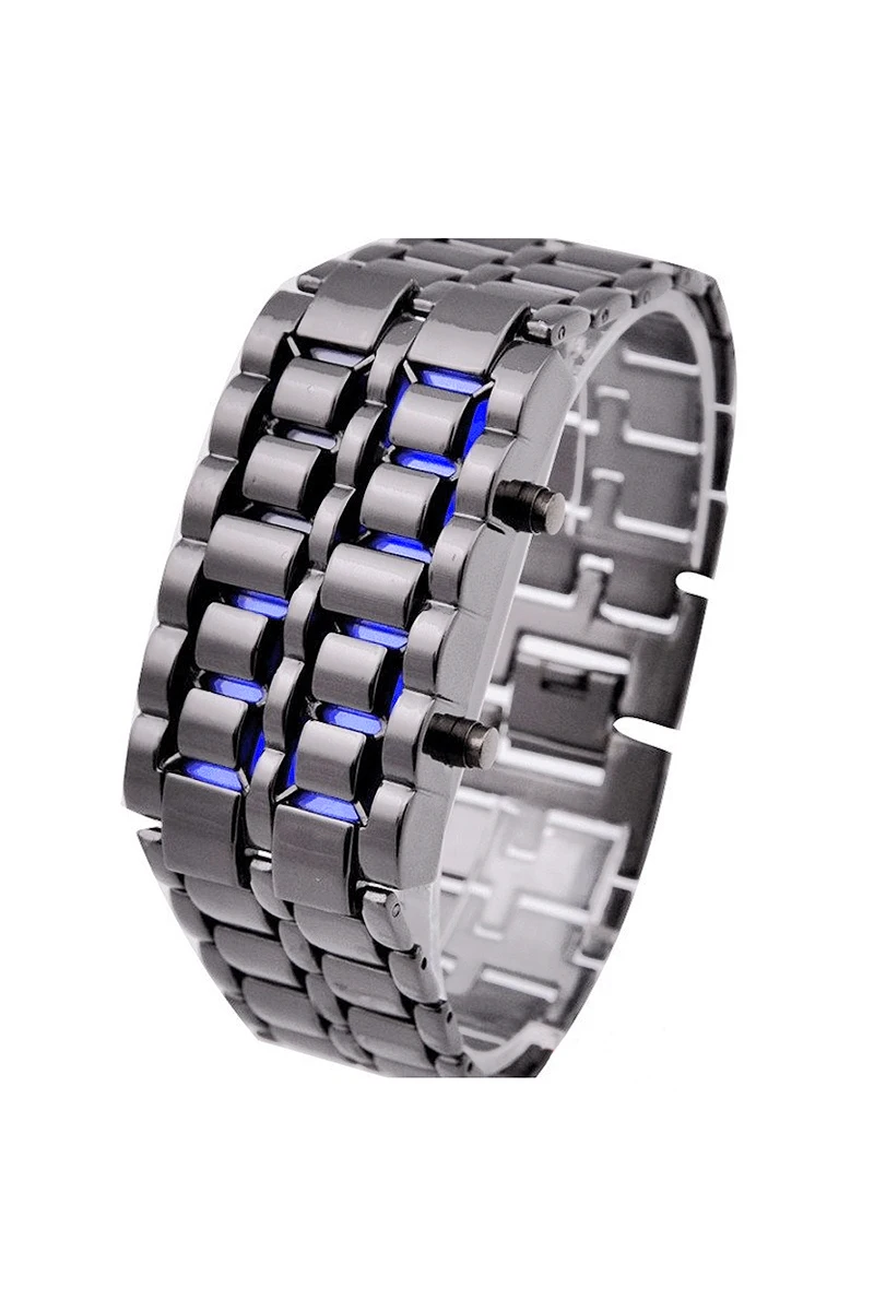 

Blue Led Digital Lava Iron Style Metal Sports Watch