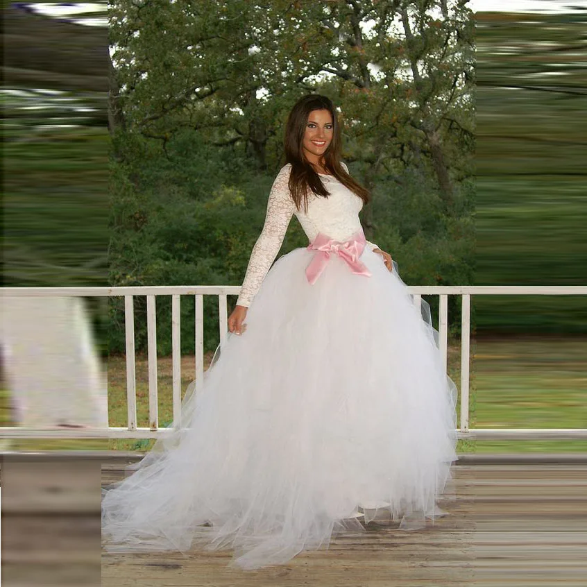 Train Tulle White Skirt Custom Made Pink Waistline A Line Floor Length Full Maxi Skirt Puffy Tutu Long Skirts Women