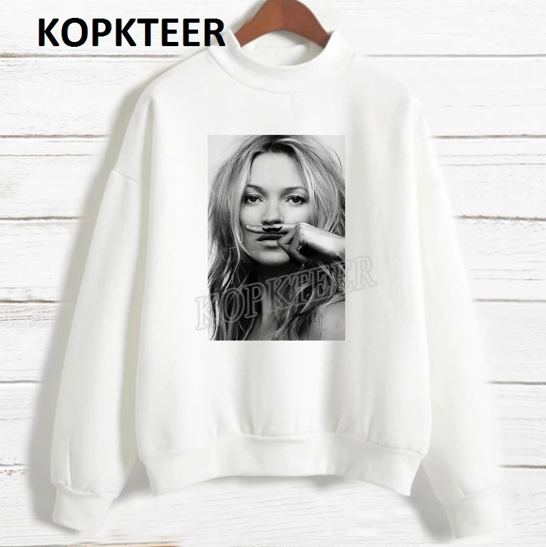 Женская мода 2019 толстовки Harajuku Толстовка Sudadera Mujer Kate Moss Vogue толстовка с рисунком уличная Женская толстовка