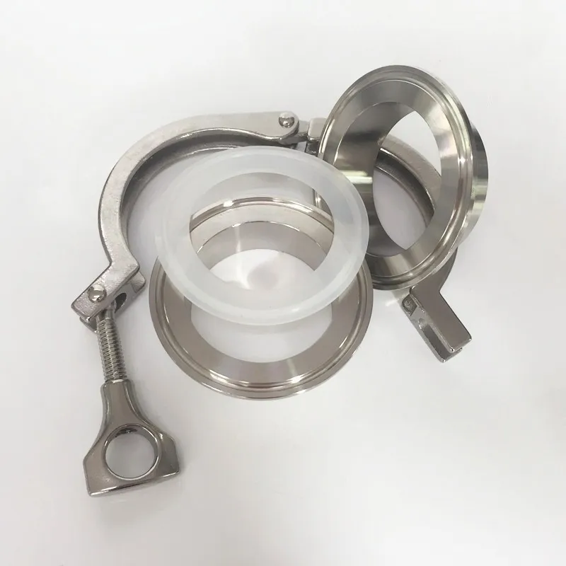 A Set 25mm Pipe O/D 50.5 Tri Clamp Weld Ferrule + Silicon Gasket 304 Stainless steel For Homebrew | Обустройство дома