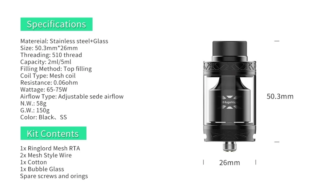 Hugsvape Ring Lord 26mm RTA-2