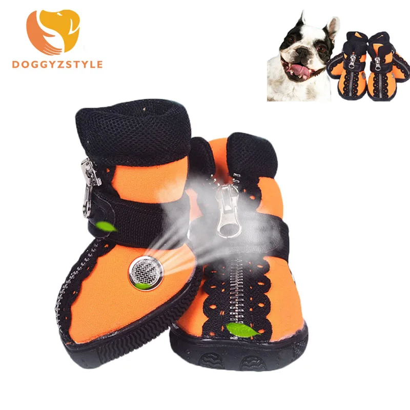 

4pcs Waterproof Pet Dog Shoes Cat Pet Cozy Sneakers Anti-slip Summer Breathable Soft Mesh Footwear Dogs Puppy Boots DOGGYZSTYLE