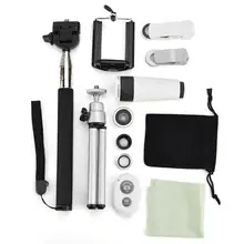 Vbestlife Универсальный 10 в 1 телефон Объективы для фотоаппаратов комплект рыбий глаз Широкий формат макро 8X телескоп объектив с 2 телефона Зажимы