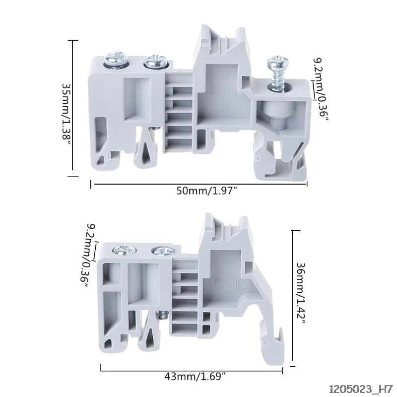 10 Pcs EUK/EUK2 Din Rail Terminal Blocks End Stop Bracket Fire-Retardant 