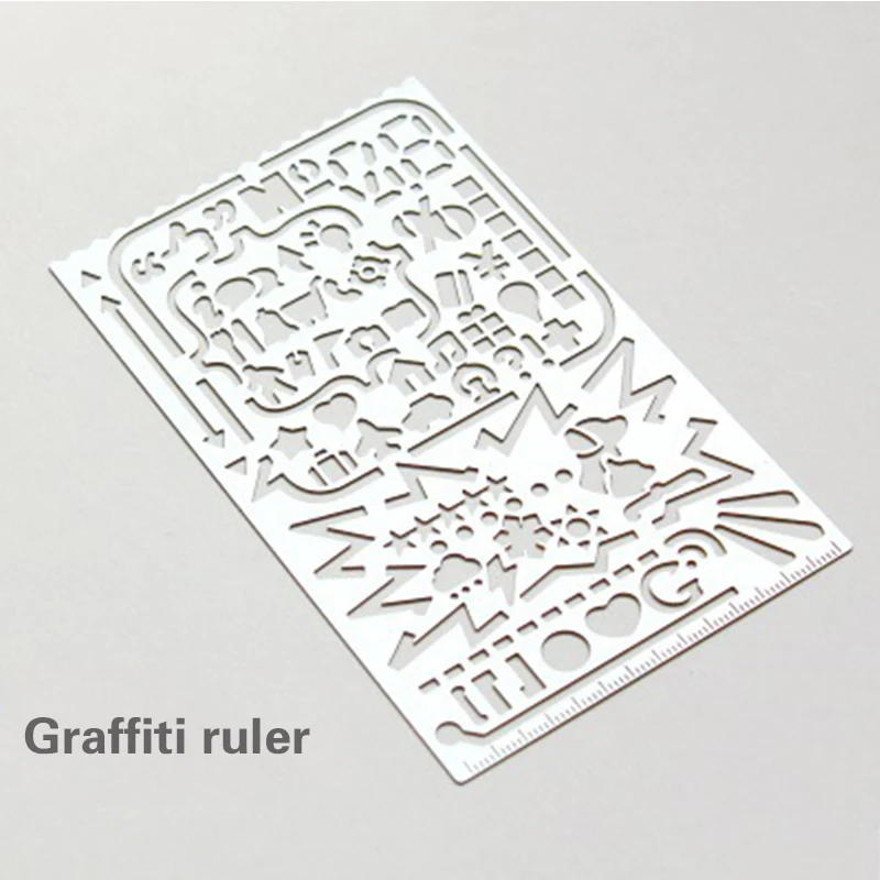 

creative metal hollow Stencils arrow cat Mouse pattern flower Stencil Geometric Template Ruler Stencil Drawing Measuring Tool