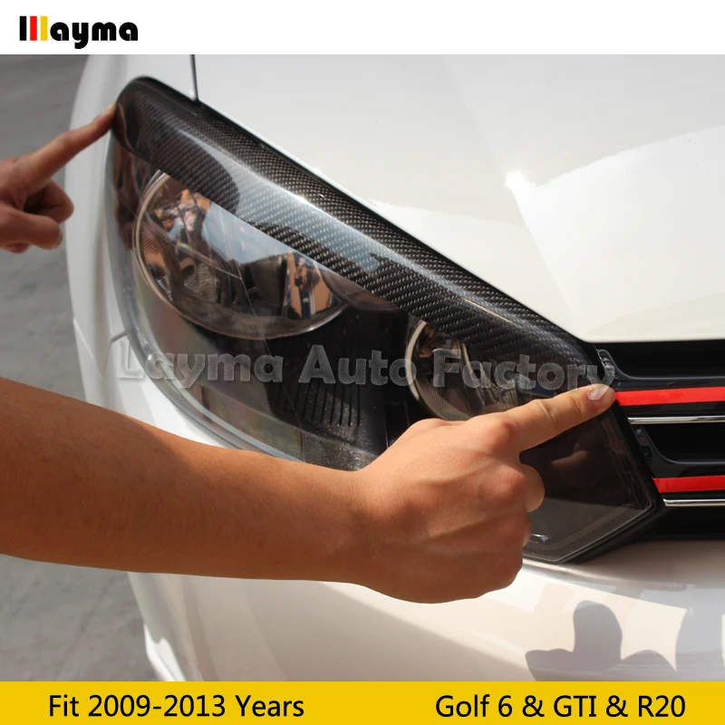 Osir стильные автомобильные брови из углеродного волокна для VW Golf 6& GTI& R20 2009 2010 2011 2012 2013 лет, автомобильная лампа для век, передняя бровь MK6