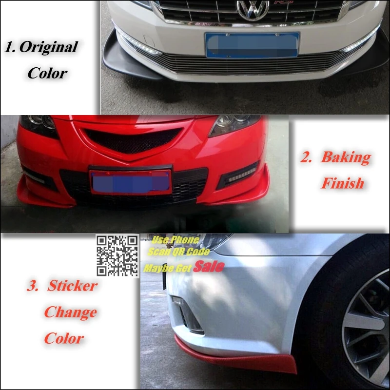 PU Splitter Diffuser Bumper Canard Lip Tuning Body Kit Front Deflectors US store