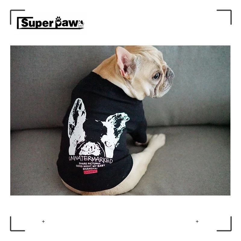 

Fashion French Bulldog Summer T-shirt Corgi Schnauzer Vest Pet Clothes Dogs Pets Clothing Cat Dog Apparel Pug Costume SXC04