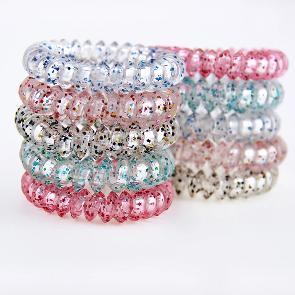 5 CM Telephone Line Rubber Bands Transparent Colorful Clear Elastic Hair  Bands For Women Girls Ties Gum Hair Accessories|Women's Hair Accessories| -  AliExpress