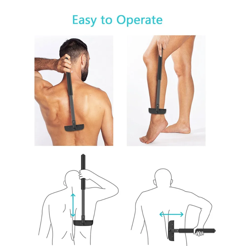 High quality Adjustable Stretchable Back Shavers for Men Back Hair Trimmer Back Razor 5