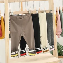 Хлопковые детские штаны унисекс; одежда в полоску для маленьких мальчиков; сезон весна-осень; брюки для новорожденных; Одежда для младенцев; леггинсы для маленьких девочек
