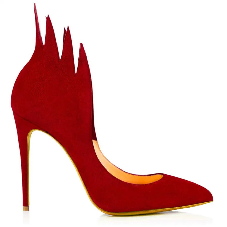 MStacchi Spring Red Fire Design Fashion Woman Pumps Flock Shallow Pointed Toe 12cm Super High Heels Shoes Wedding Party Women MStacchi Spring Red Fire Design Fashion Woman Pumps Flock Shallow Pointed Toe 12cm Super High Heels Shoes Wedding Party Women