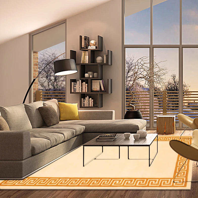 ALITEXTILEBTOC различные размеры ковер для дома акрил Элегантный Золотой Прямоугольник нескользящий салон мягкий ковер настраиваемый