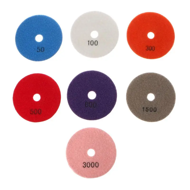 

7pcs/Lot Grinding Discs 4" Wet Diamond Polishing Pad for Glass Granite Marble Stone Grinding Wheel Flexible Sandpaper