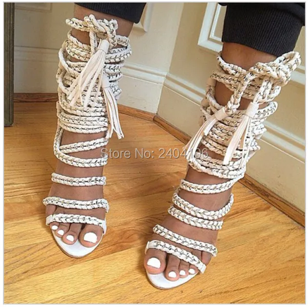 sexy-woman-Chain-Rope-Lace-Up-Sandals-High-Heel-Stiletto-Tassel-Gladiator-Sandals-Celebrity-Summer-lace
