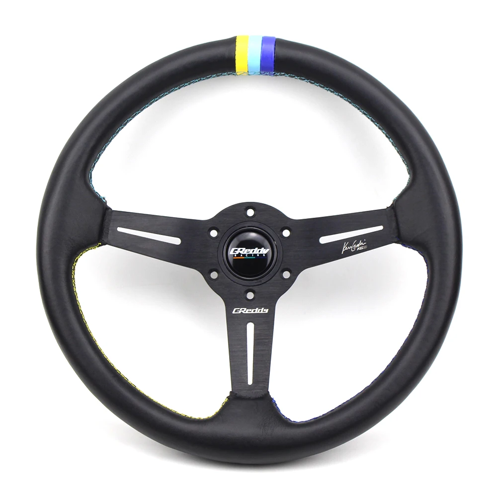 

New Classical 14 inch Genuine leather Racing Drift Steering Wheel Wholesale DropShipping