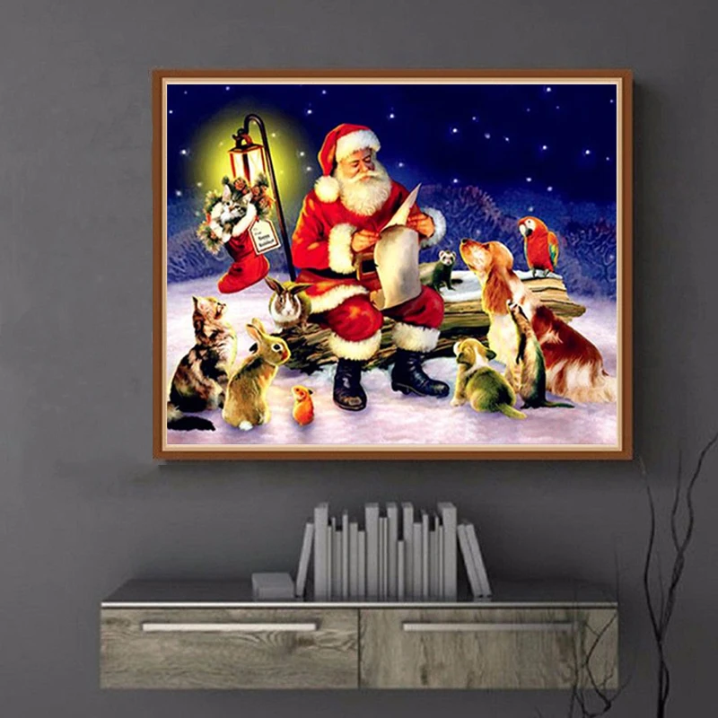 DIY Алмазная картина Санта Клаус полная дрель Снежный пейзаж Алмазная картина, алмазная вышивка искусство для рождества домашний декор
