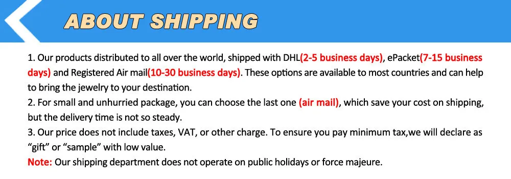 ABOUT SHIPPING