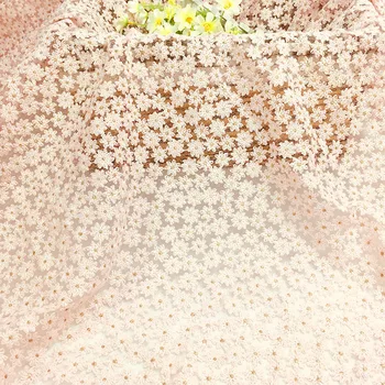 

2yds 2019 Latest Diamond Net Cotton Flower Embroidery White African Lace Fabric Women's Clothing Wedding Dress French Voile Lace