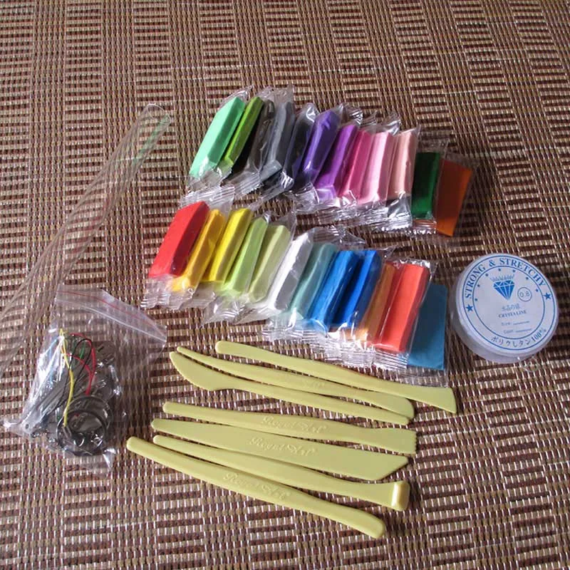 8 цветов/24 цвета набор детский Fimo комплект глины DIY игрушки подарок для детей печь испечь глина ребенок мягкая печь Fimo Полимерная глина - Цвет: 24 Color with Tools