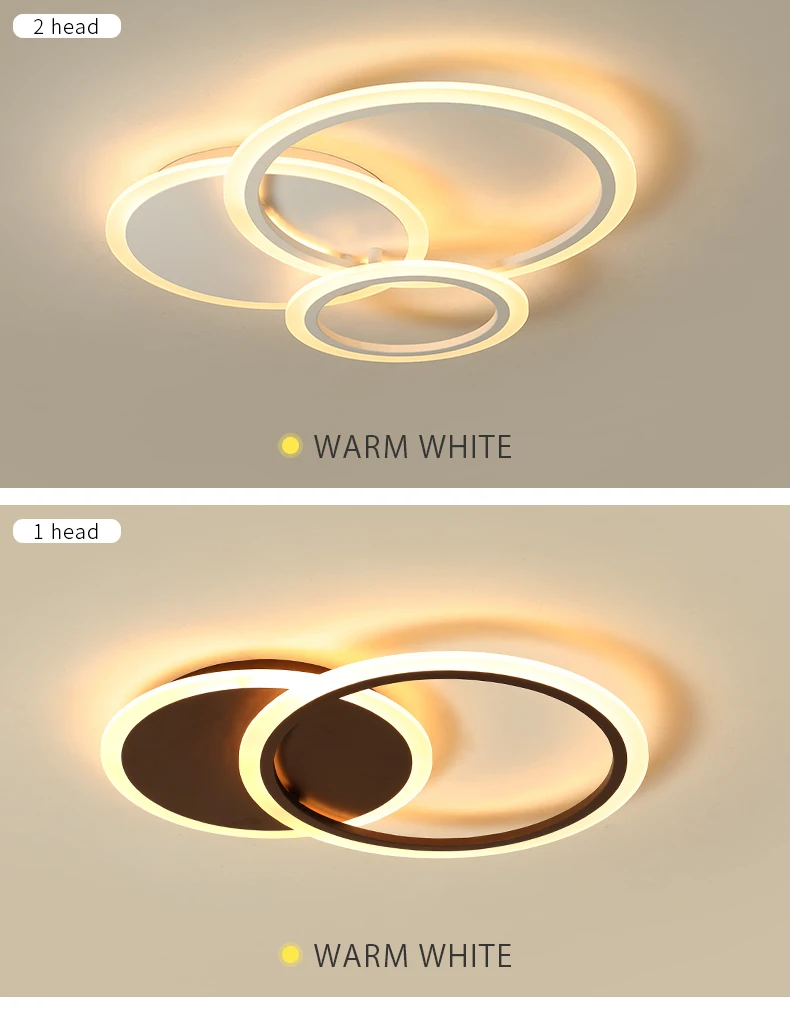 Lâmpada do Teto Luz de Teto para Sala Plafondlamp Moderno Estar Quarto Cozinha Branco & Café Acrílico Lustre Luminárias Led 17 Luzes de teto